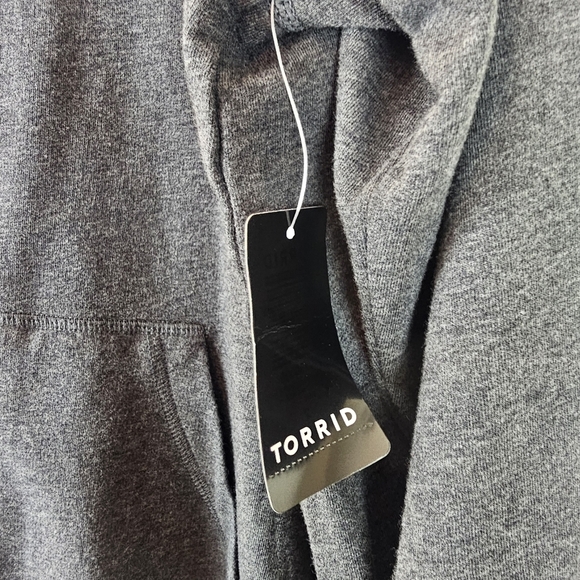 Torrid Active Full Zip Hoodie Gray Pink Floral Fleece Plus 2X - Picture 7 of 13